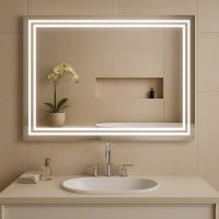 Прямокутне дзеркало з LED підсвіткою LumoDoubleLight DL 800x600 мм (701301)